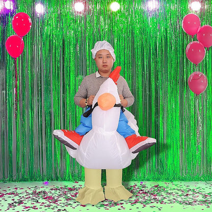 Chicken Fancy Dress Inflatable Suit - Fan Operated Costume