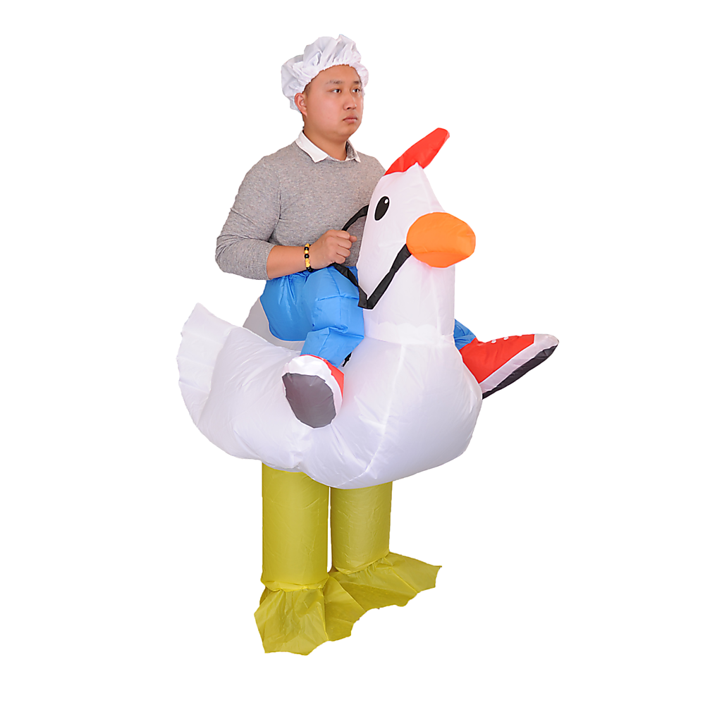 Chicken Fancy Dress Inflatable Suit - Fan Operated Costume