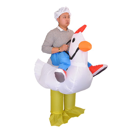 Chicken Fancy Dress Inflatable Suit - Fan Operated Costume