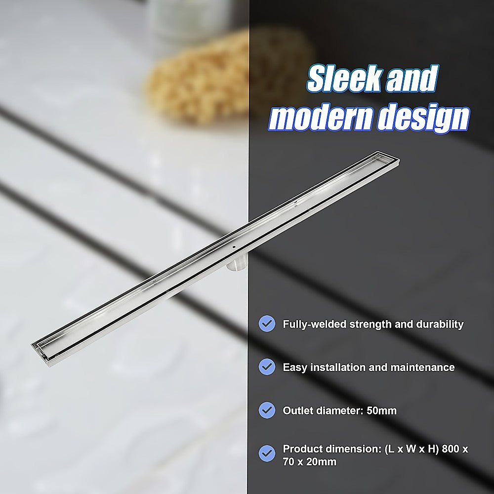 800Mm Tile Insert Shower Bathroom Stainless Steel Grate Drain