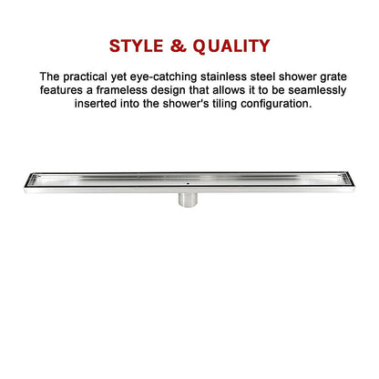 800Mm Tile Insert Shower Bathroom Stainless Steel Grate Drain