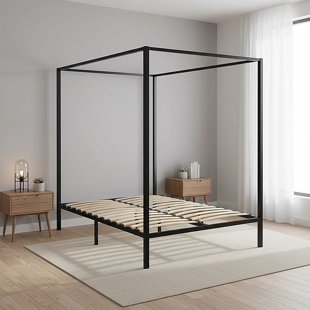 4 Four Poster Double Metal Bed Frame