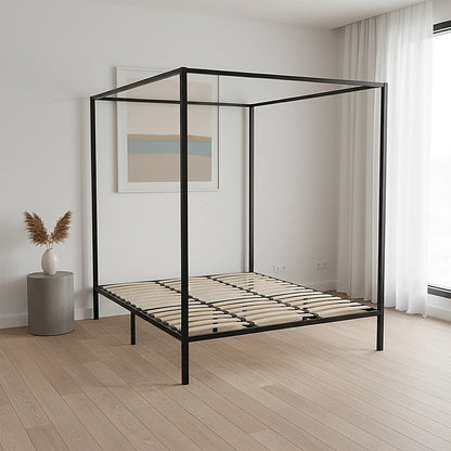 4 Four Poster King Metal Bed Frame