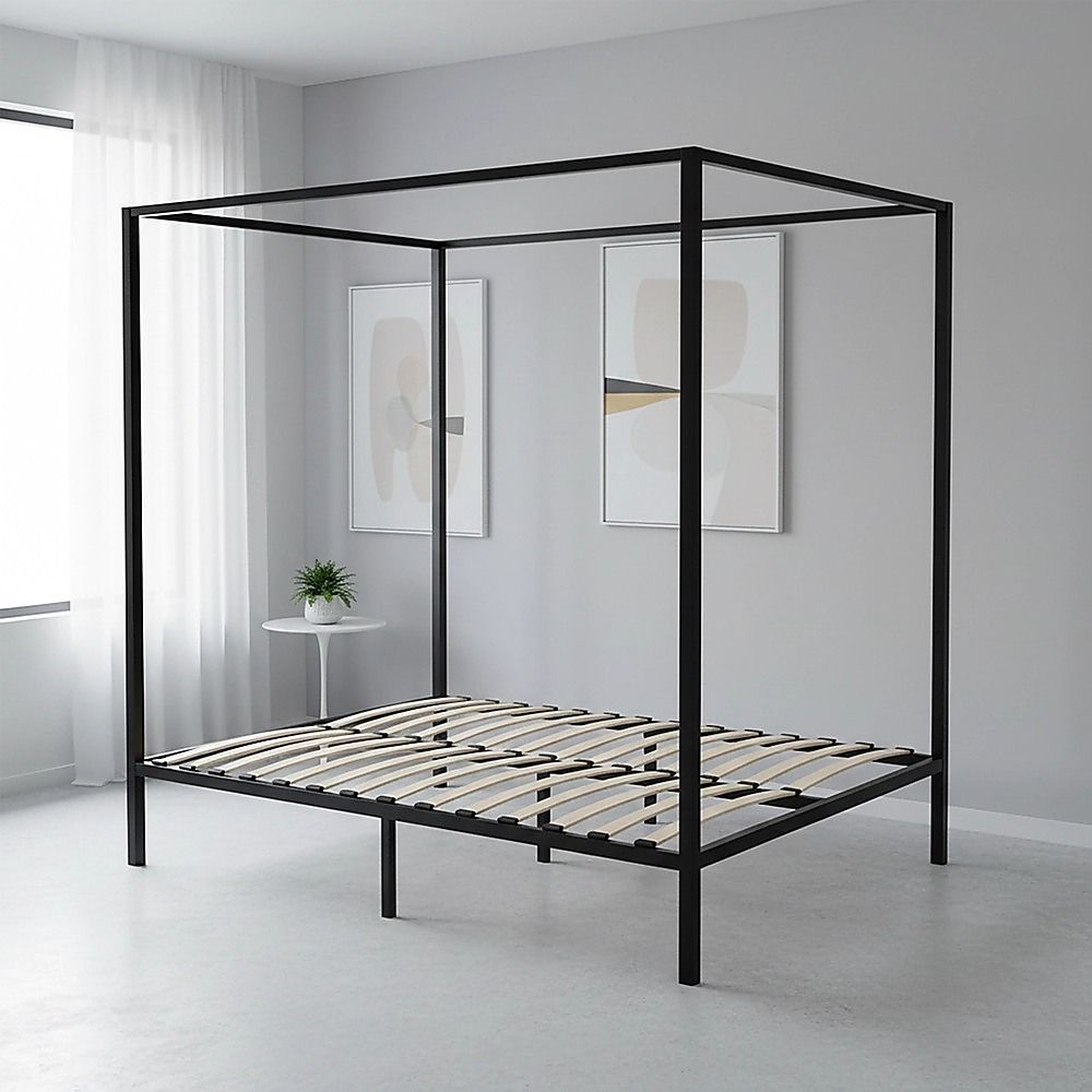 4 Four Poster Queen Metal Bed Frame