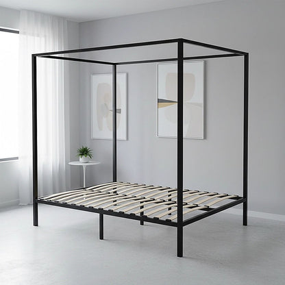 4 Four Poster Queen Metal Bed Frame