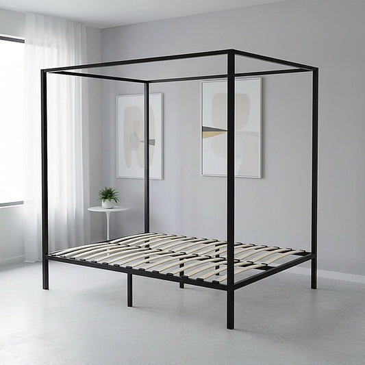4 Four Poster Queen Metal Bed Frame