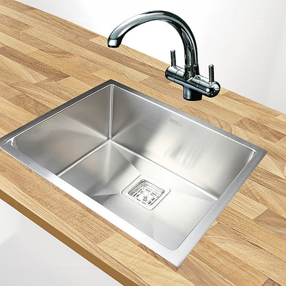 550X455Mm Stainless Steel Kitchen Sink With Square Waste