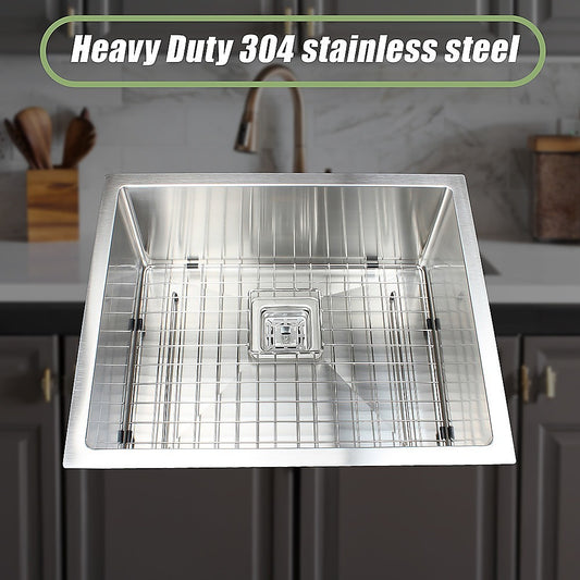 550X455Mm Stainless Steel Kitchen Sink With Square Waste