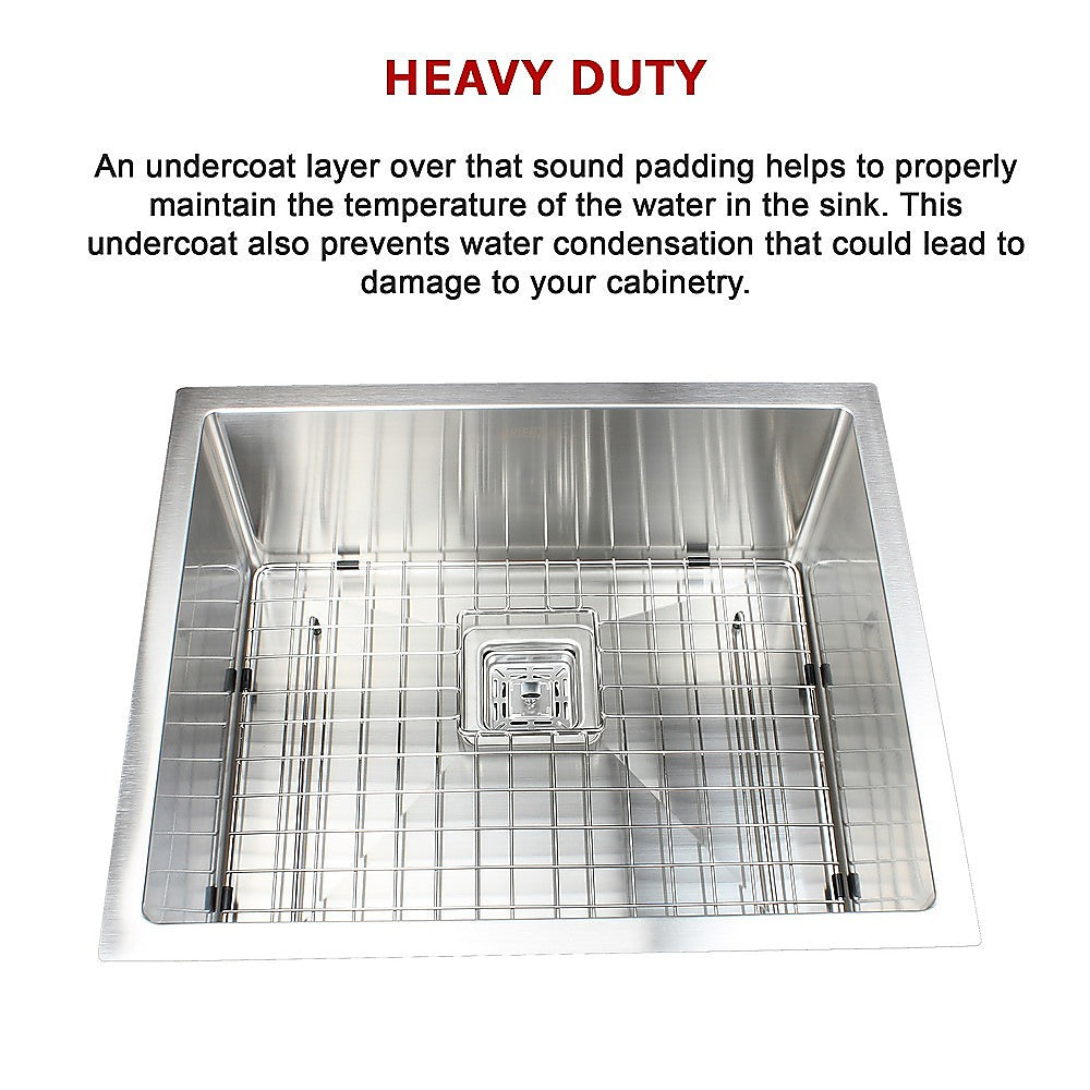 550X455Mm Stainless Steel Kitchen Sink With Square Waste