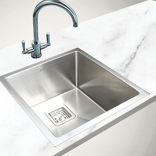 430x455mm Handmade 1.5mm Stainless Steel Kitchen Sink with Waste and Grid