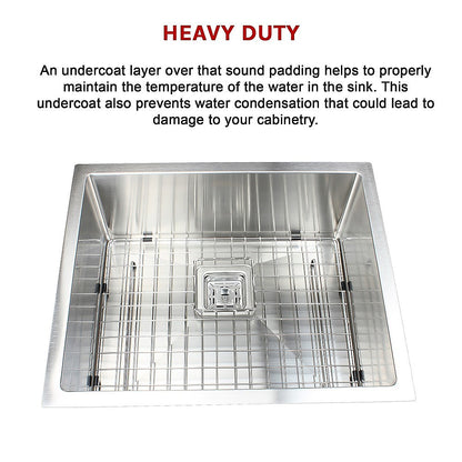 430X455Mm Stainless Steel Kitchen Sink With Square Waste