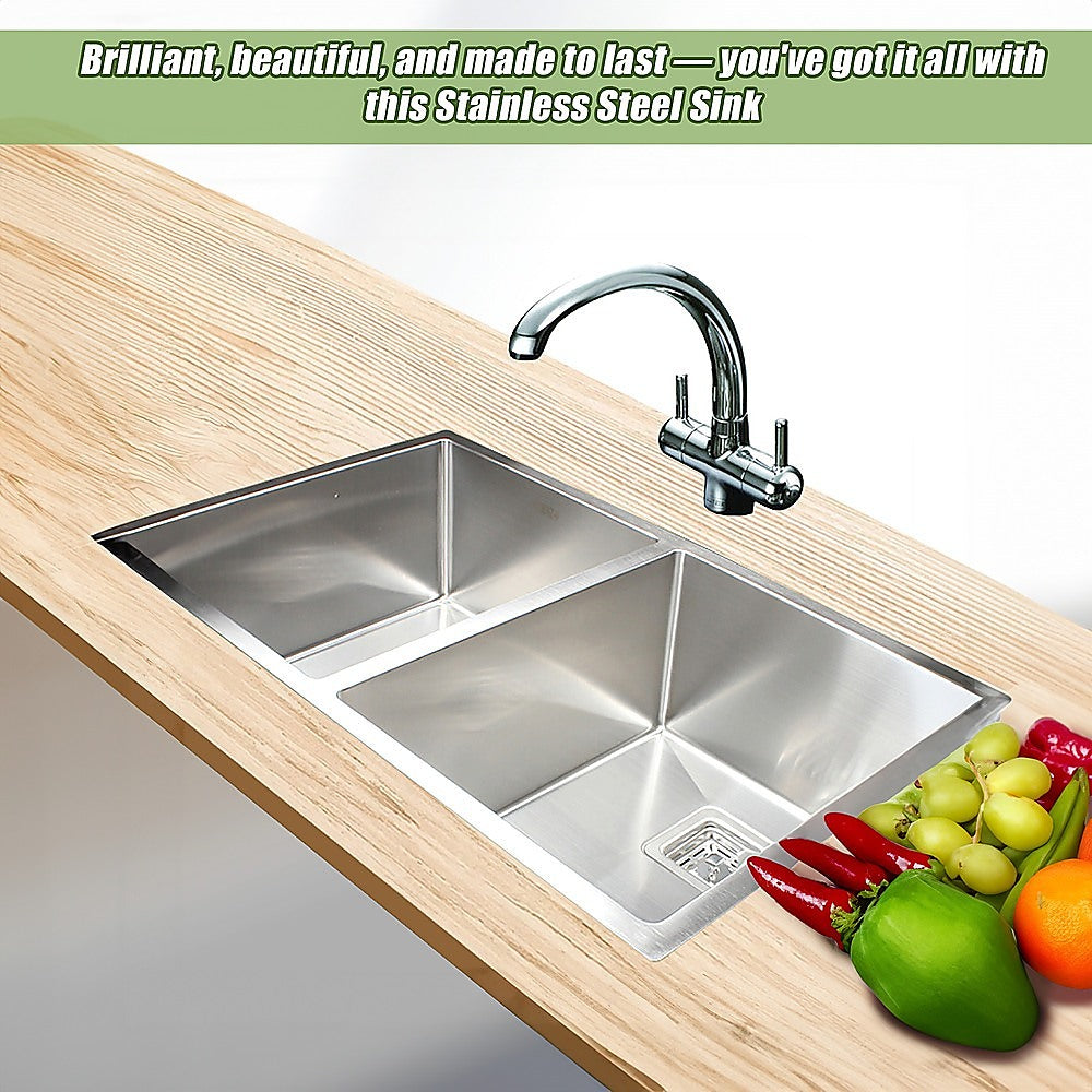 835X505Mm Stainless Steel Kitchen Sink With Square Waste