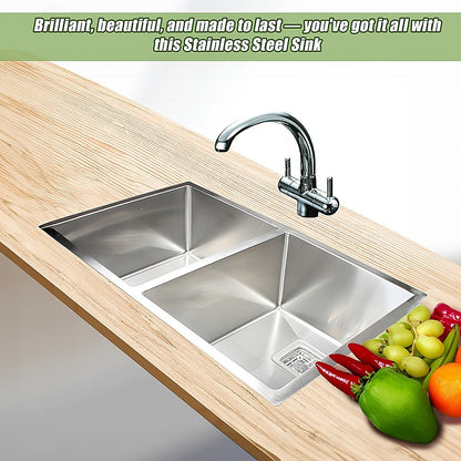 835X505Mm Stainless Steel Kitchen Sink With Square Waste