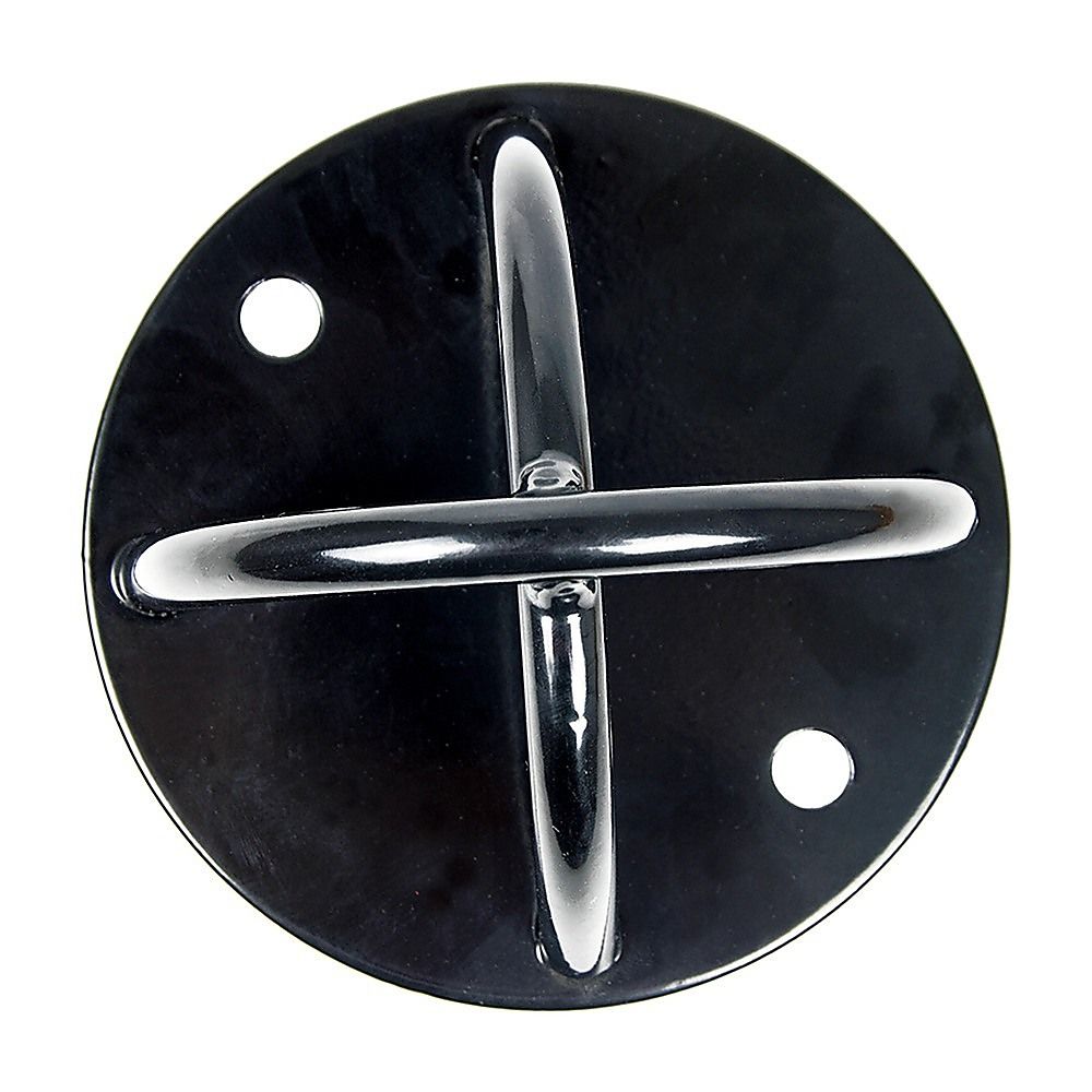 Pair of Black Wall Anchor Mounts for Battle Ropes and Suspension