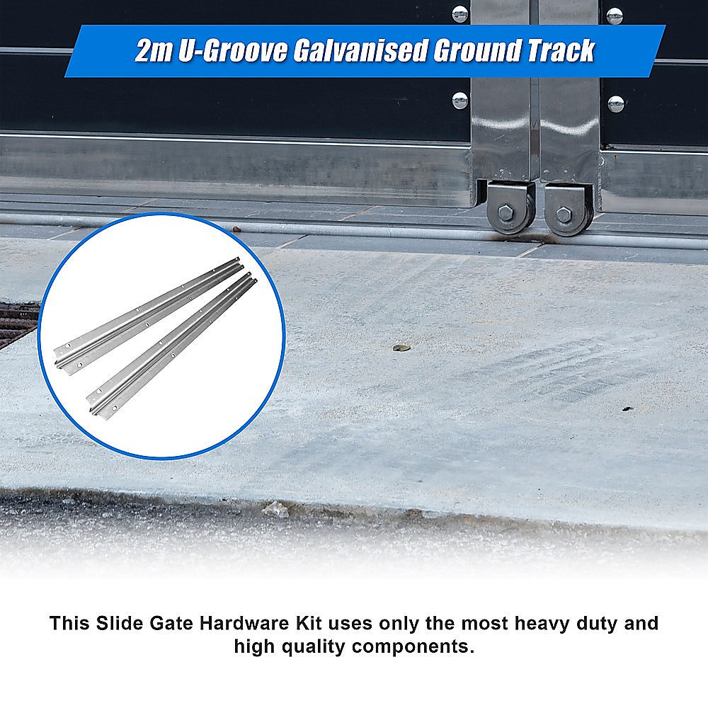 Sliding Gate Hardware Accessories Kit - 2M Track