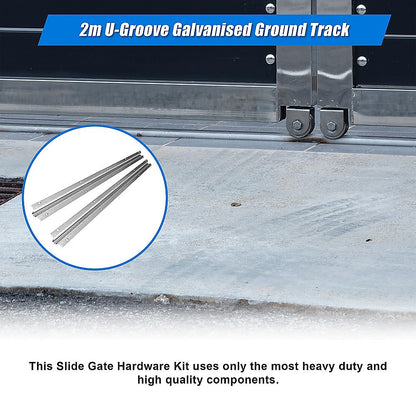Sliding Gate Hardware Accessories Kit - 2M Track