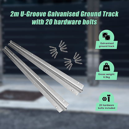 Sliding Gate Hardware Accessories Kit - 2M Track
