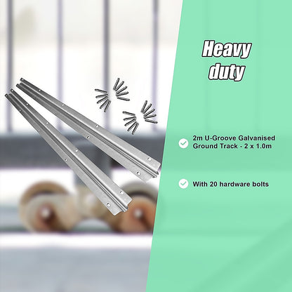 Sliding Gate Hardware Accessories Kit - 2M Track