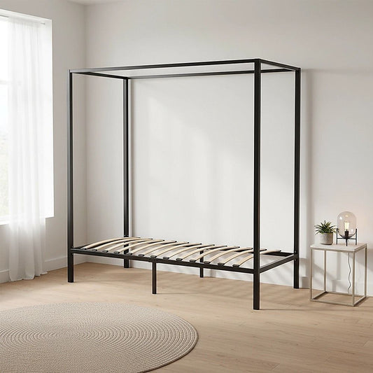 4 Four Poster Single Bed Frame