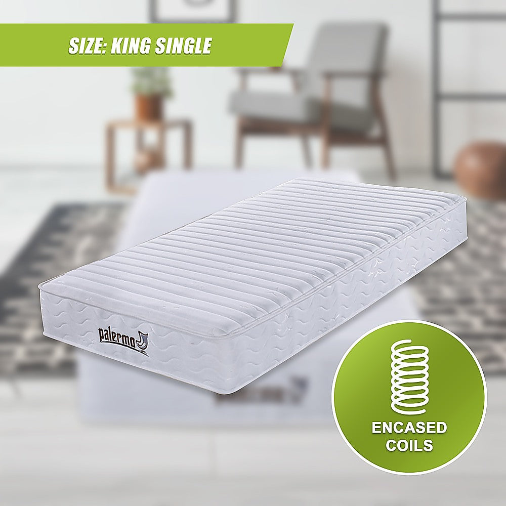 H&L Contour 20cm Encased Coil King Single Mattress CertiPUR-US Certified Foam