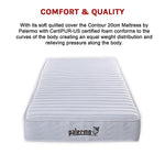 H&L Contour 20cm Encased Coil King Single Mattress CertiPUR-US Certified Foam