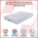 Contour 20Cm Encased Coil Queen Mattress Certipur-Us Certified Foam