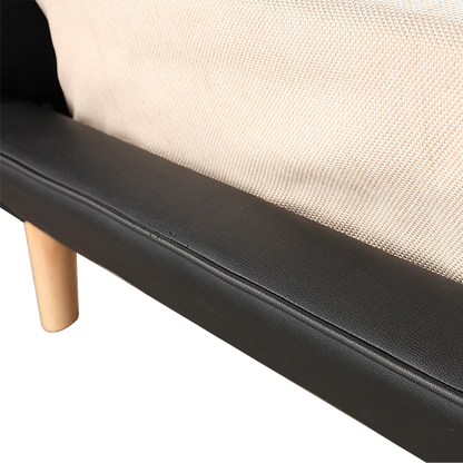 King PU Leather Deluxe Bed Frame Black - 183×203cm