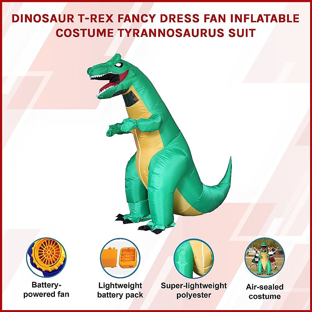 Dinosaur T-Rex Fancy Dress Fan Inflatable Costume Tyrannosaurus Suit