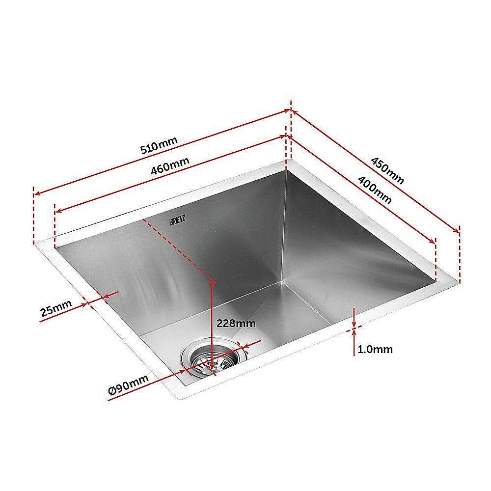 510X450Mm Stainless Steel Laundry Sink With Waste