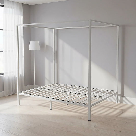 4 Four Poster Queen Bed Frame Metal