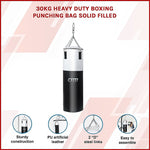 30kg Heavy-Duty Punching Bag - Solid Filled