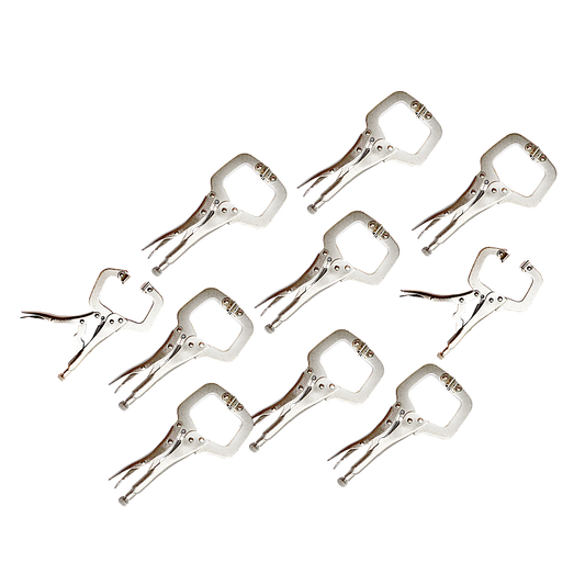 10Pc Heavy Duty Steel C-Clamps 6" Mig Welding Locking Plier