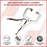 10Pc Heavy Duty Steel C-Clamps 6