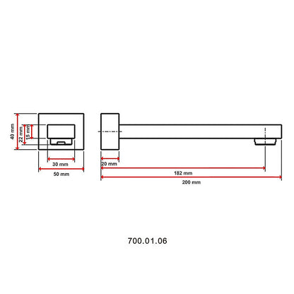 200mm Bath Safety Spout Electroplated Matte Black Finish