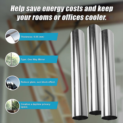 One Way Mirror Privacy Reflection Window Tint Film Stop Heat