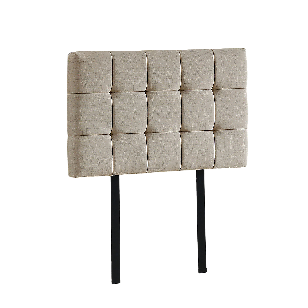 Elegant Linen Fabric Single Bed Deluxe Headboard - Beige
