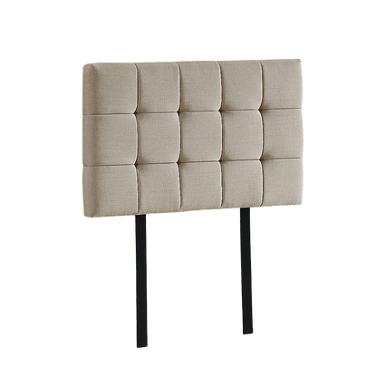 Elegant Linen Fabric Single Bed Deluxe Headboard - Beige