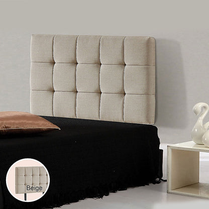 Elegant Linen Fabric Single Bed Deluxe Headboard - Beige