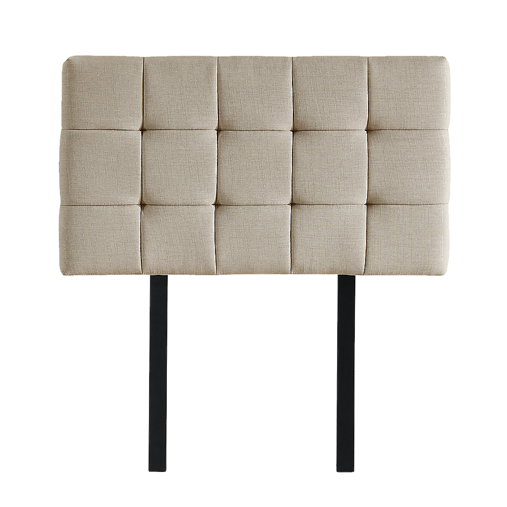 Elegant Linen Fabric Single Bed Deluxe Headboard - Beige