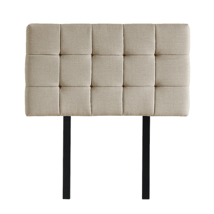 Elegant Linen Fabric Single Bed Deluxe Headboard - Beige