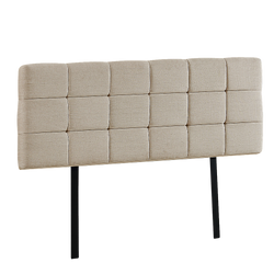 Luxurious Linen Fabric Double Bed Deluxe Headboard - Beige