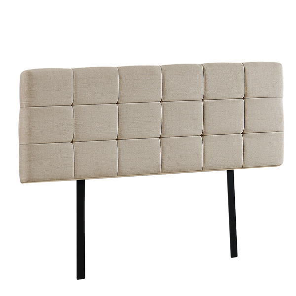  Luxurious Linen Fabric Double Bed Deluxe Headboard - Beige