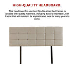 Luxurious Linen Fabric Double Bed Deluxe Headboard - Beige