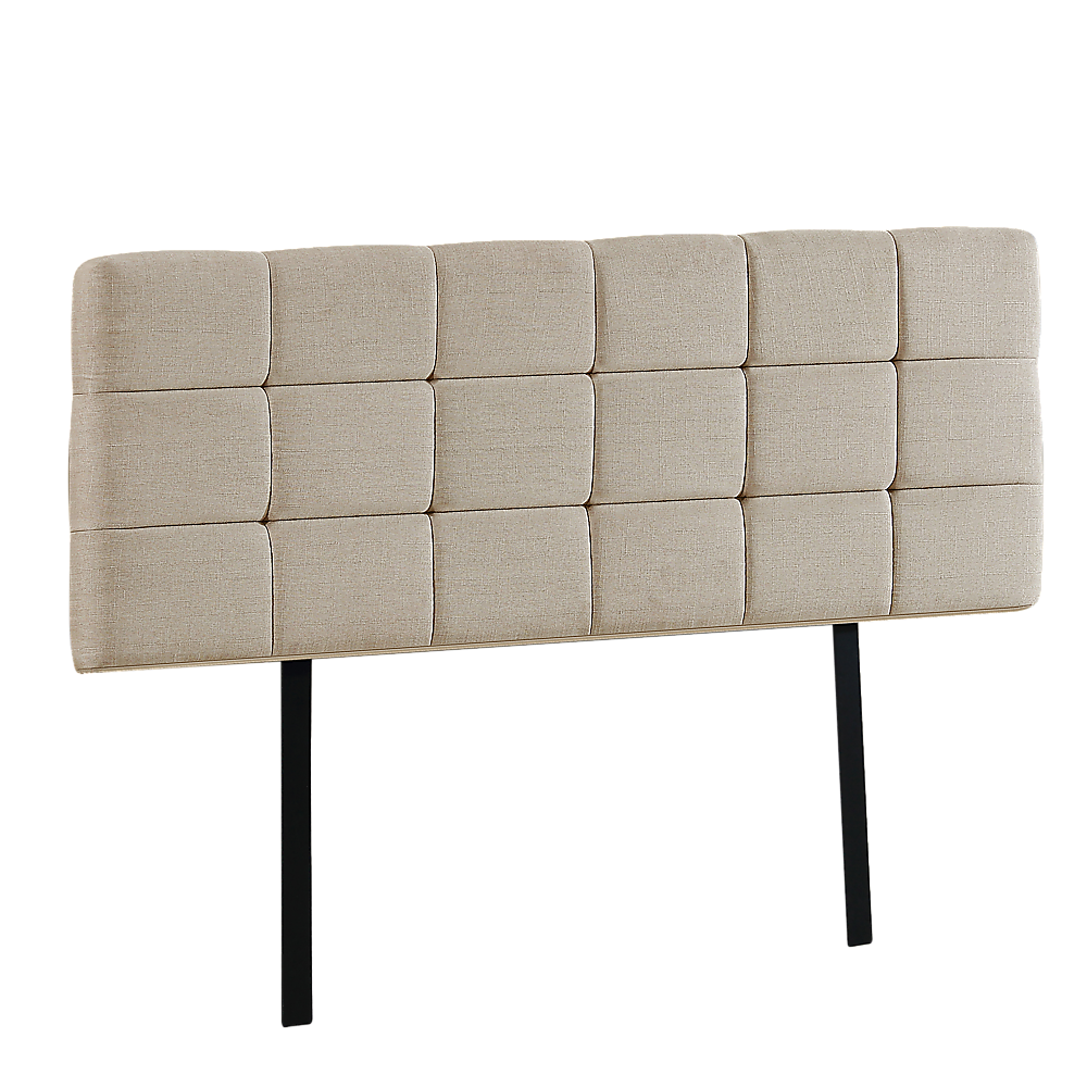 Regal Linen Fabric Queen Bed Deluxe Headboard - Beige
