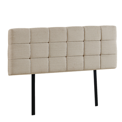 Regal Linen Fabric Queen Bed Deluxe Headboard - Beige
