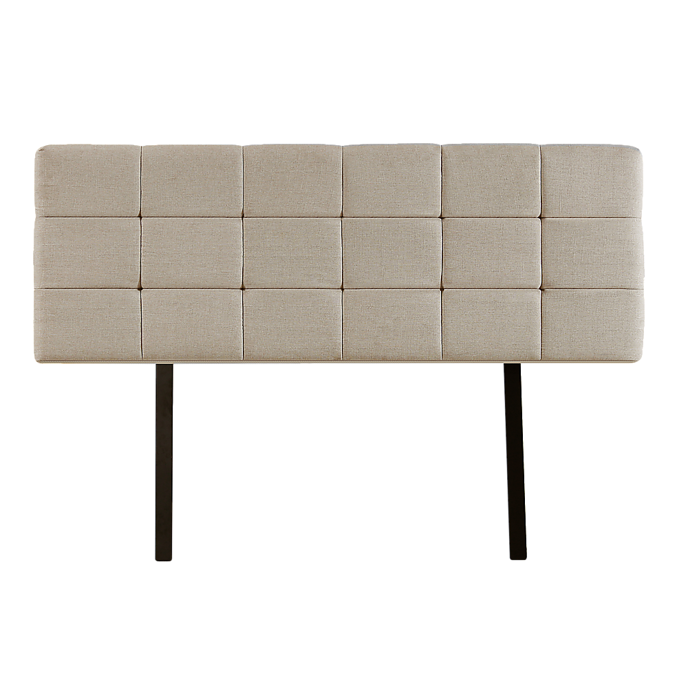 Regal Linen Fabric Queen Bed Deluxe Headboard - Beige