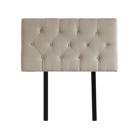 Linen Fabric Single Bed Deluxe Headboard Bedhead - Beige