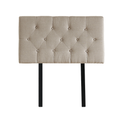 Linen Fabric Single Bed Deluxe Headboard Bedhead - Beige