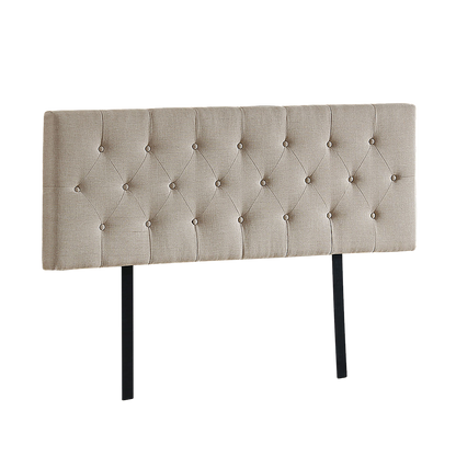 Chic Linen Fabric Double Bed Deluxe Headboard - Beige