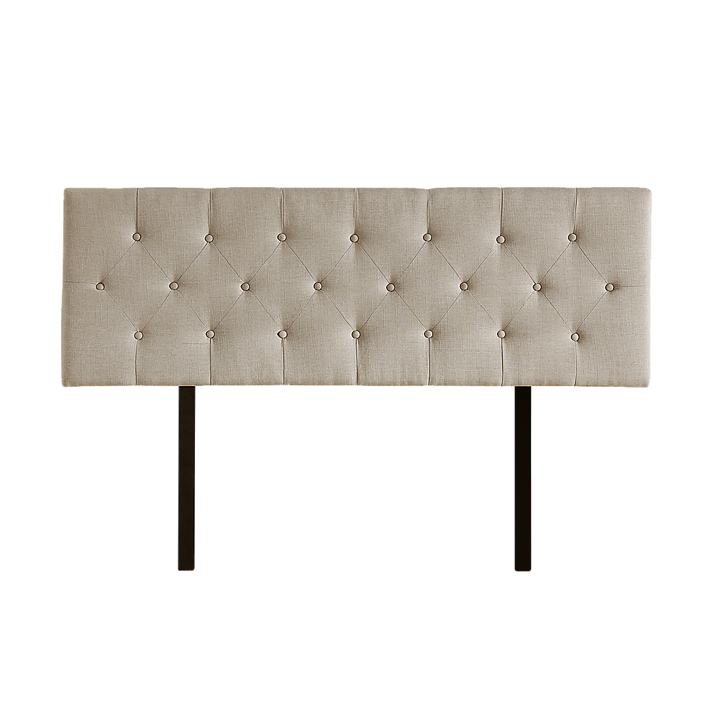 Chic Linen Fabric Double Bed Deluxe Headboard - Beige